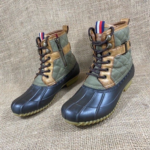 Tommy Hilfiger Shoes - Tommy Hilfiger Boot Duck Top Sider Waterproof Green Brown Women's Size 6